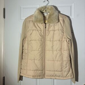 NWT Coldwater Creek Beige Sweater Jacket, Size Large